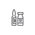 Medical ampoule line icon