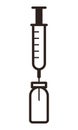 Medical ampoule and syringe icon