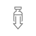 Medical ampoule and up arrow line icon. Vaccination of the population, non-effective vaccine symbol Royalty Free Stock Photo