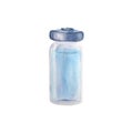 Medical ampoule vial for injection. Glass white transparent bottle with liquid medicine