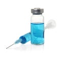 Medical ampoule, vial, and syringe isolated on a white Royalty Free Stock Photo