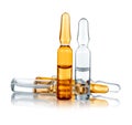 Medical ampoules with reflection