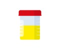 Medical analysis laboratory test urine stool and blood in plastic jars. Vector illustration in flat style Royalty Free Stock Photo
