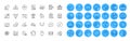 Medical analytics, Carousels and Quick tips line icons pack. For web app. Color icon buttons. Vector