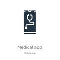 Medical app icon vector. Trendy flat medical app icon from mobile app collection isolated on white background. Vector illustration