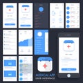 Medical App UI, UX and GUI kit. Royalty Free Stock Photo