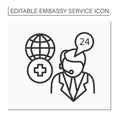 Medical assistance line icon