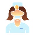 Medical assistant flat icon. Nurse color icons in trendy flat style. Woman doctor gradient style design, designed for