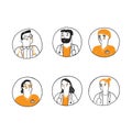 Medical avatars set . Medical clinic staff doodle avatars Royalty Free Stock Photo