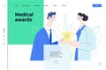 Medical awards - medical insurance web template. Modern flat vector