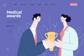 Medical awards - medical insurance web template. Modern flat vector