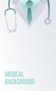 Medical background. Doctor close up with stethoscope