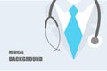 Medical background with doctor close up. Vector illustration. Online doctor