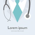 Medical background with doctor close up. Vector illustration. Online doctor