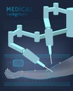 Medical background. The future of surgery. Vector