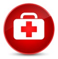 Medical bag icon elegant red round button Royalty Free Stock Photo