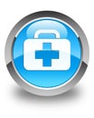 Medical bag icon glossy cyan blue round button Royalty Free Stock Photo