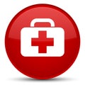 Medical bag icon special red round button Royalty Free Stock Photo