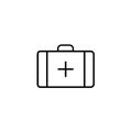 Medical bag line icon, outline vector sign, linear style pictogram isolated on white. First aid kit symbol, logo Royalty Free Stock Photo