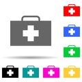 medical bag multi color style icon. Simple thin line, outline  of web icons for ui and ux, website or mobile application Royalty Free Stock Photo