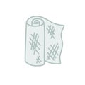 Medical bandage roll doodle icon, vector color line illustration