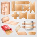 Medical bandaid illustration design set Royalty Free Stock Photo