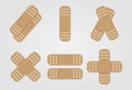 Medical bandaid illustration set design Royalty Free Stock Photo