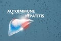 Medical banner Autoimmune Hepatitis on dark blue background