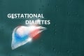 Medical banner Gestational Diabetes on blue background