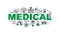 Medical banner. Health and medicine industry