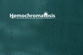 Medical banner Hemochromatosis on blue background Royalty Free Stock Photo