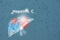 Medical banner Hepatitis C on dark blue background