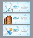 Medical Banner Horizontal Set. Vector