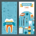 Medical banners design with dental icons