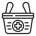 Medical basket icon, outline style Royalty Free Stock Photo