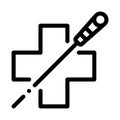 Medical benefits of acupuncture icon vector outline illustration