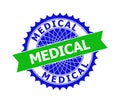 MEDICAL Bicolor Clean Rosette Template for Stamp Seals