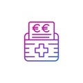 medical bill, cost line icon with euro Royalty Free Stock Photo