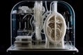 Medical bio 3d printer prints human brain for transplantation in the laboratory, AI Generated Royalty Free Stock Photo