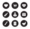 Medical black icons set
