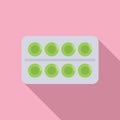 Medical blister icon flat vector. Sore remedy