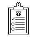 Medical blood results icon, outline style