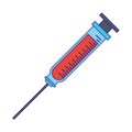 Medical blood syringe isolated blue lines Royalty Free Stock Photo