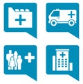 Medical blue icon set