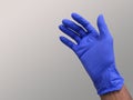 Medical Blue Nitrile Glove In Hand Royalty Free Stock Photo