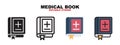 Medical Book icon set with different styles Royalty Free Stock Photo