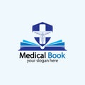 Medical Book Logo icon design vector,health book education logo Designs Inspiration