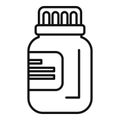 Medical bottle drugs icon outline vector. Care patient healthy Royalty Free Stock Photo