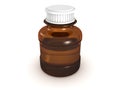 Medical bottle vial of brown glass with liquid Royalty Free Stock Photo