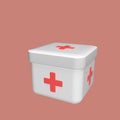 medical box cartoon style. 3d render illustration